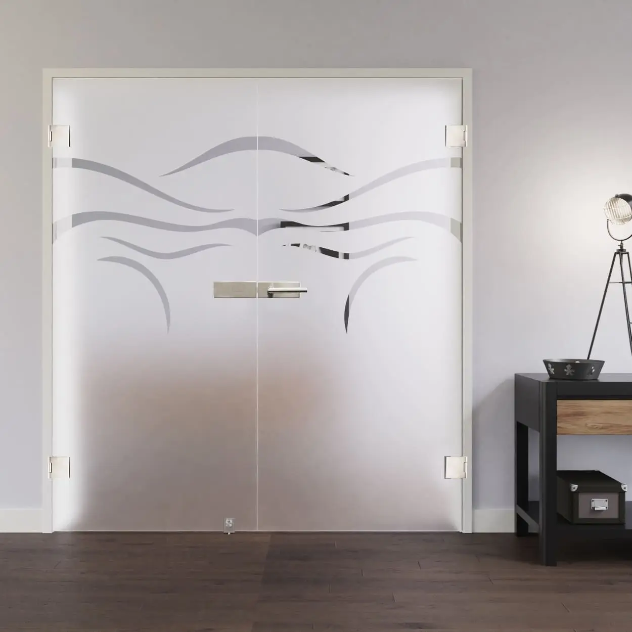 Lienbacher całoszklane drzwi dwuskrzydłowe Modell 323 negatyw szkło przezroczyste