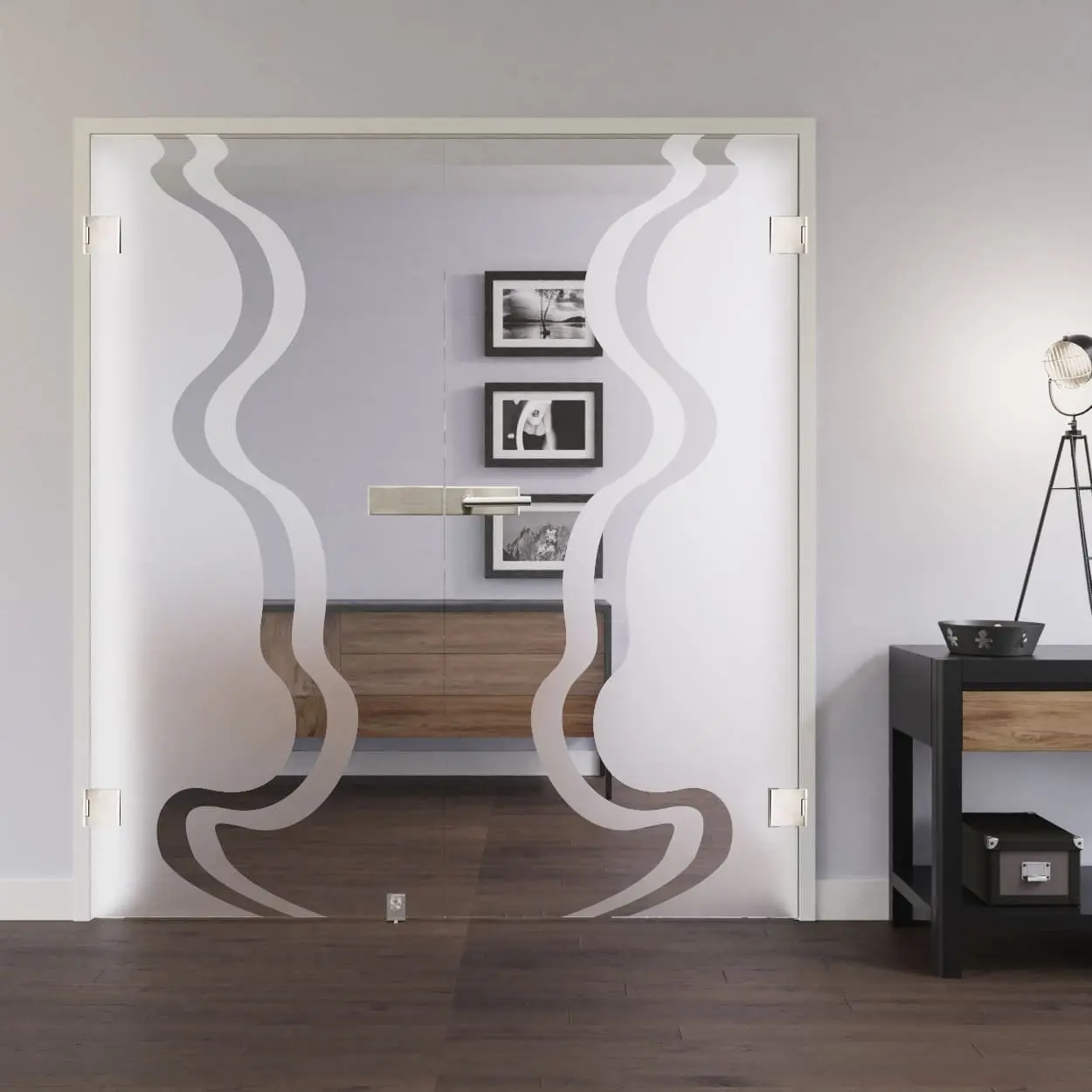 LIENBACHER całoszklane drzwi dwuskrzydłowe Modell 326 szkło przezroczyste