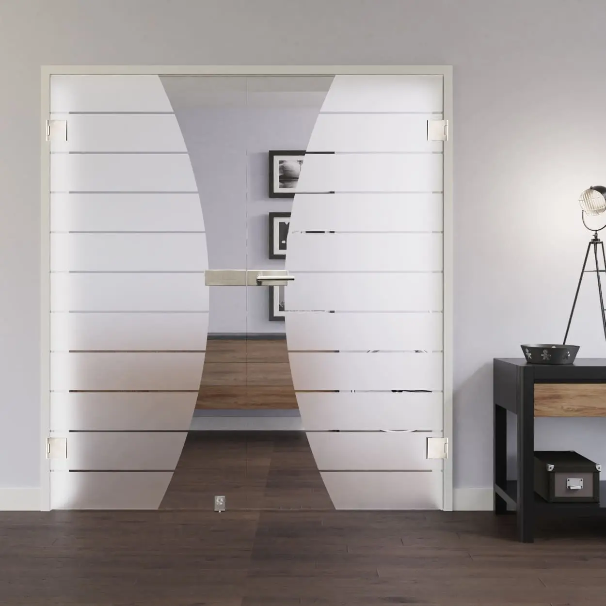 LIENBACHER całoszklane drzwi dwuskrzydłowe Model 356 szkło przezroczyste