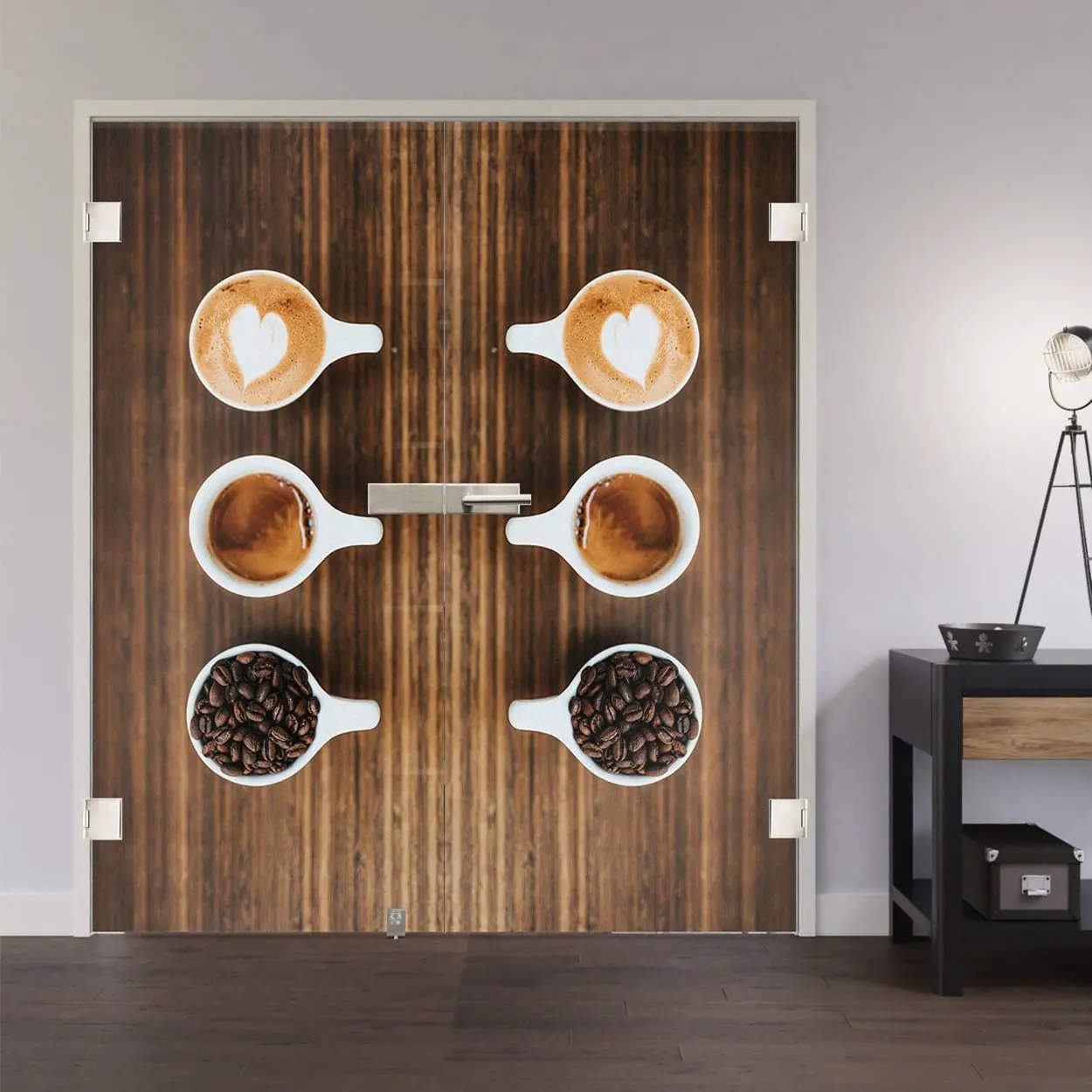 LIENBACHER całoszklane drzwi dwuskrzydłowe model 686 szkło przezroczyste