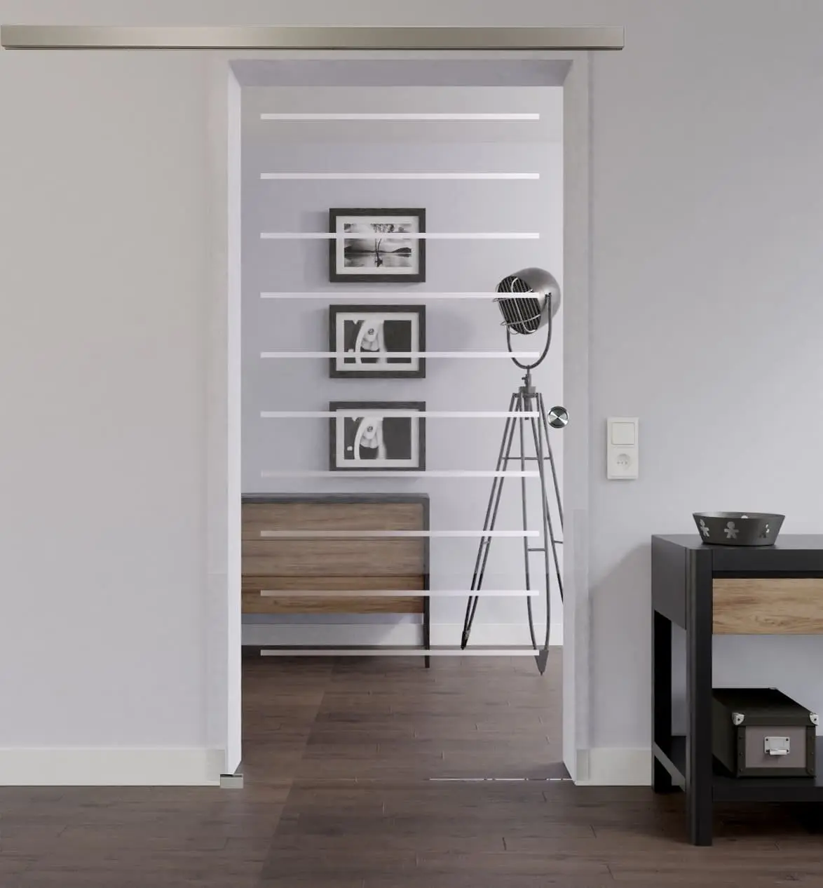 LIENBACHER całoszklane drzwi przesuwne Modell 302 negativ szkło przezroczyste