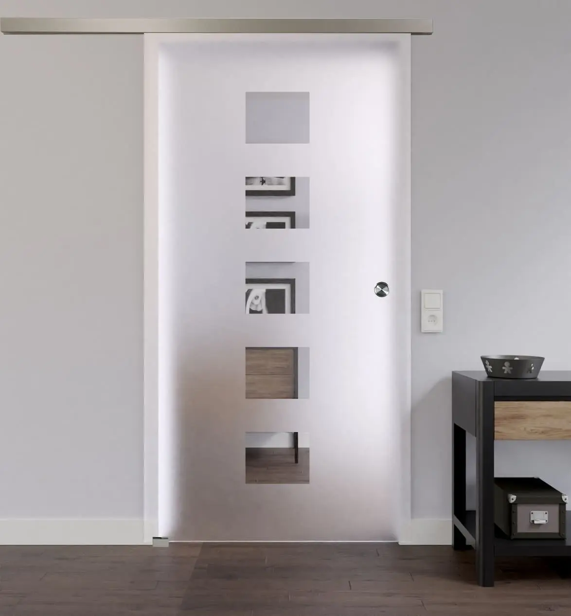 LIENBACHER całoszklane drzwi przesuwne Modell 303 negatyw szkło przezroczyste