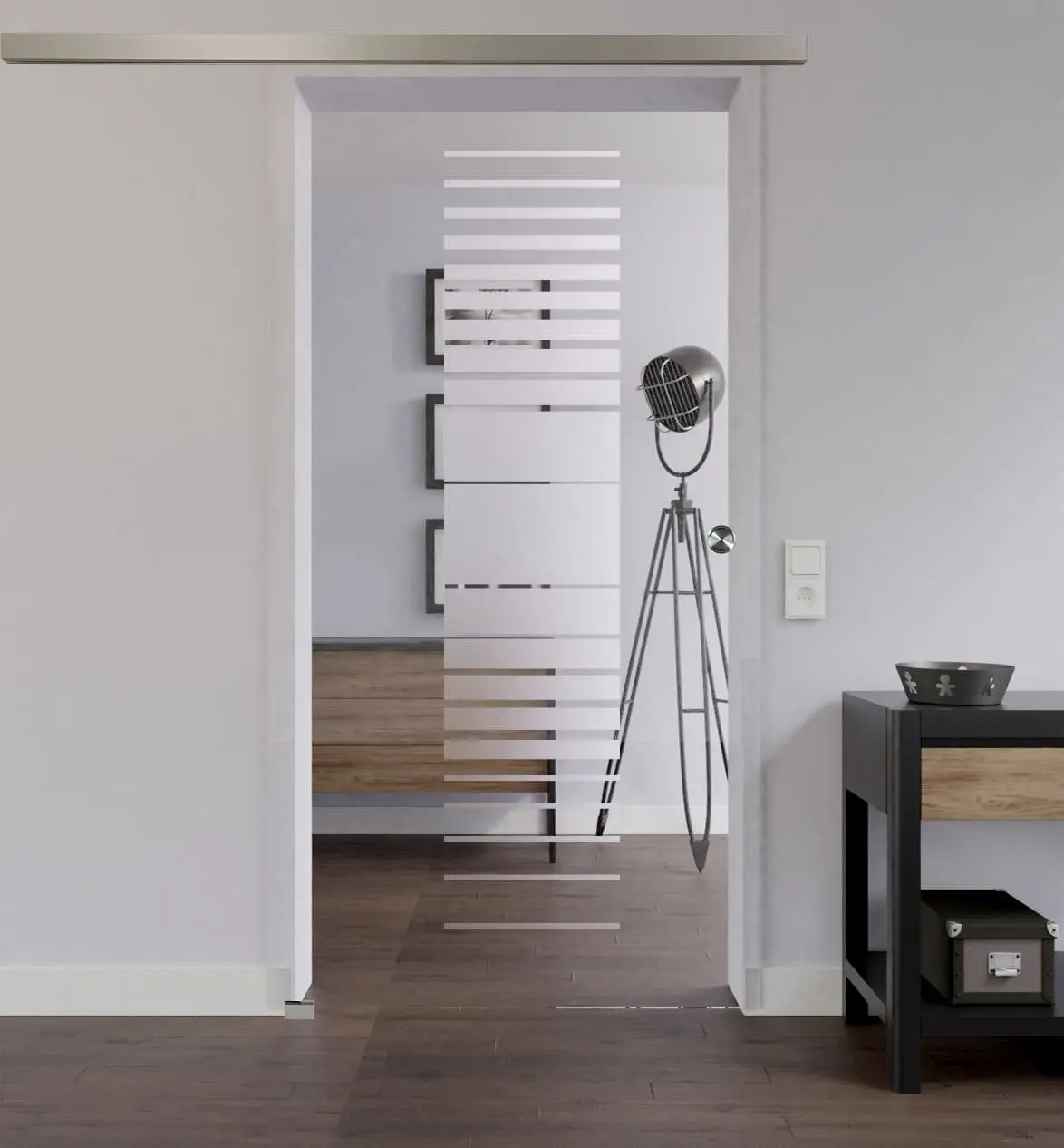 LIENBACHER całoszklane drzwi przesuwne model 306 szkło przezroczyste