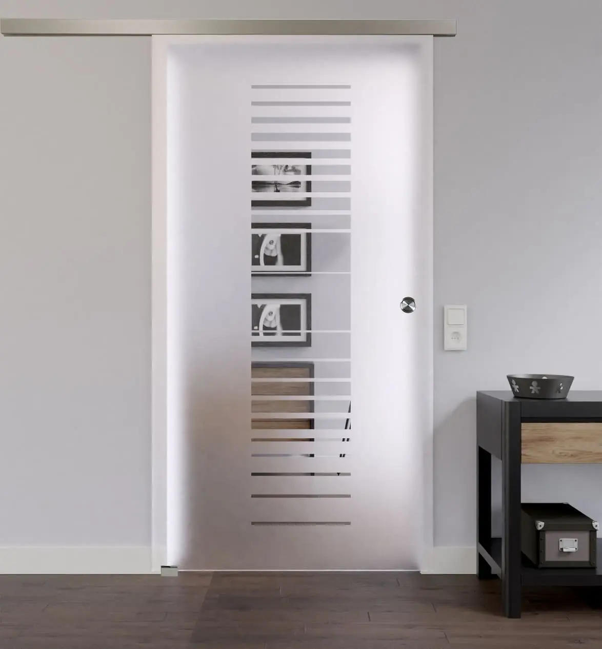 LIENBACHER całoszklane drzwi przesuwne model 306 negatyw szkło przezroczyste