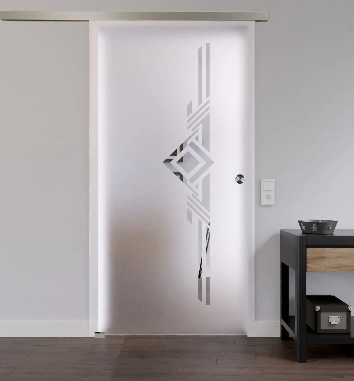 LIENBACHER całoszklane drzwi przesuwne model 307 negatyw szkło przezroczyste