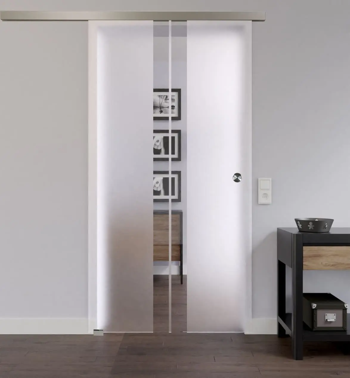 LIENBACHER GLAS Całkowicie szklane drzwi przesuwne model 316 negativ szkło przezroczyste