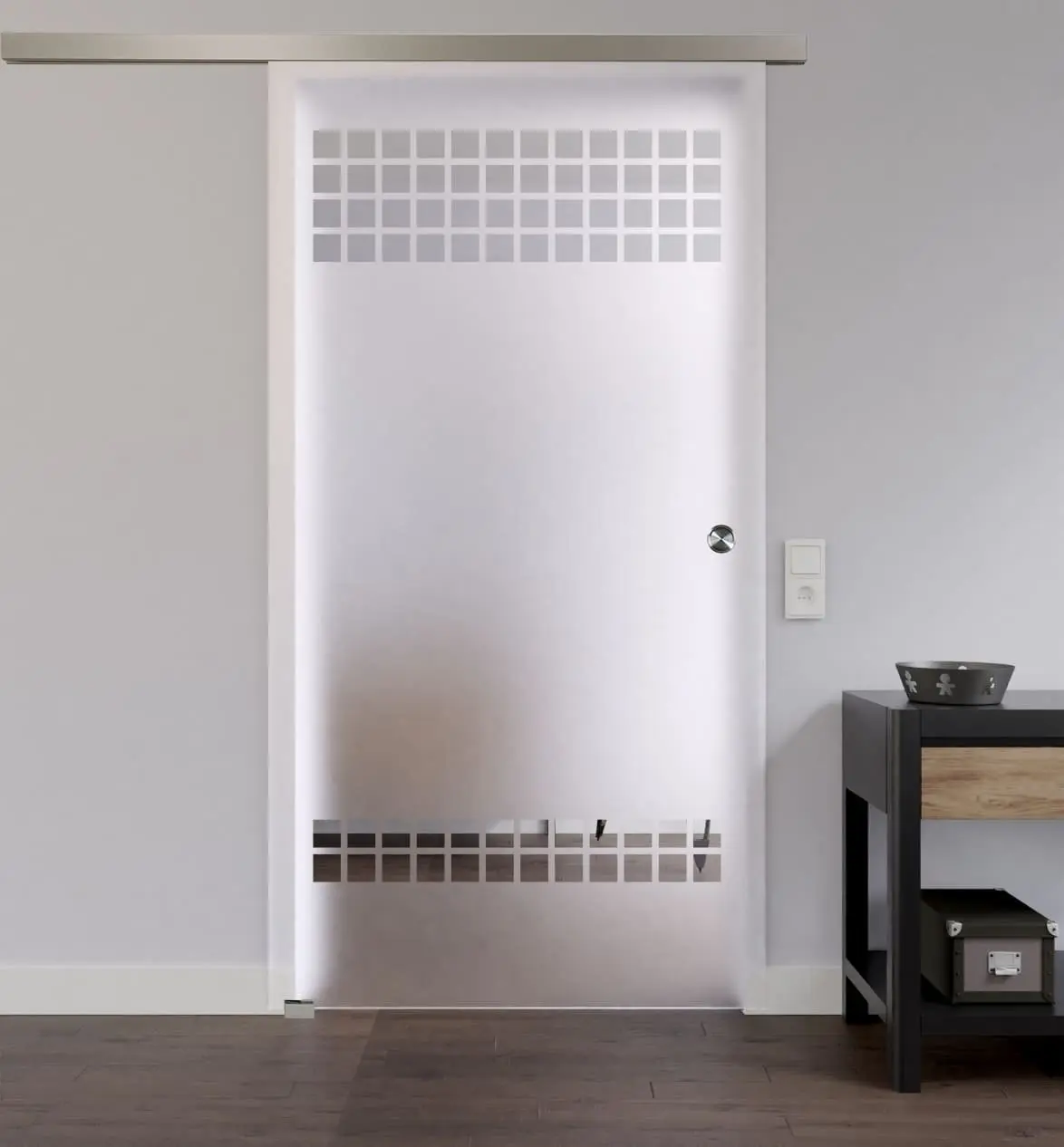 LIENBACHER całoszklane drzwi przesuwne model 318 negatyw szkło przezroczyste