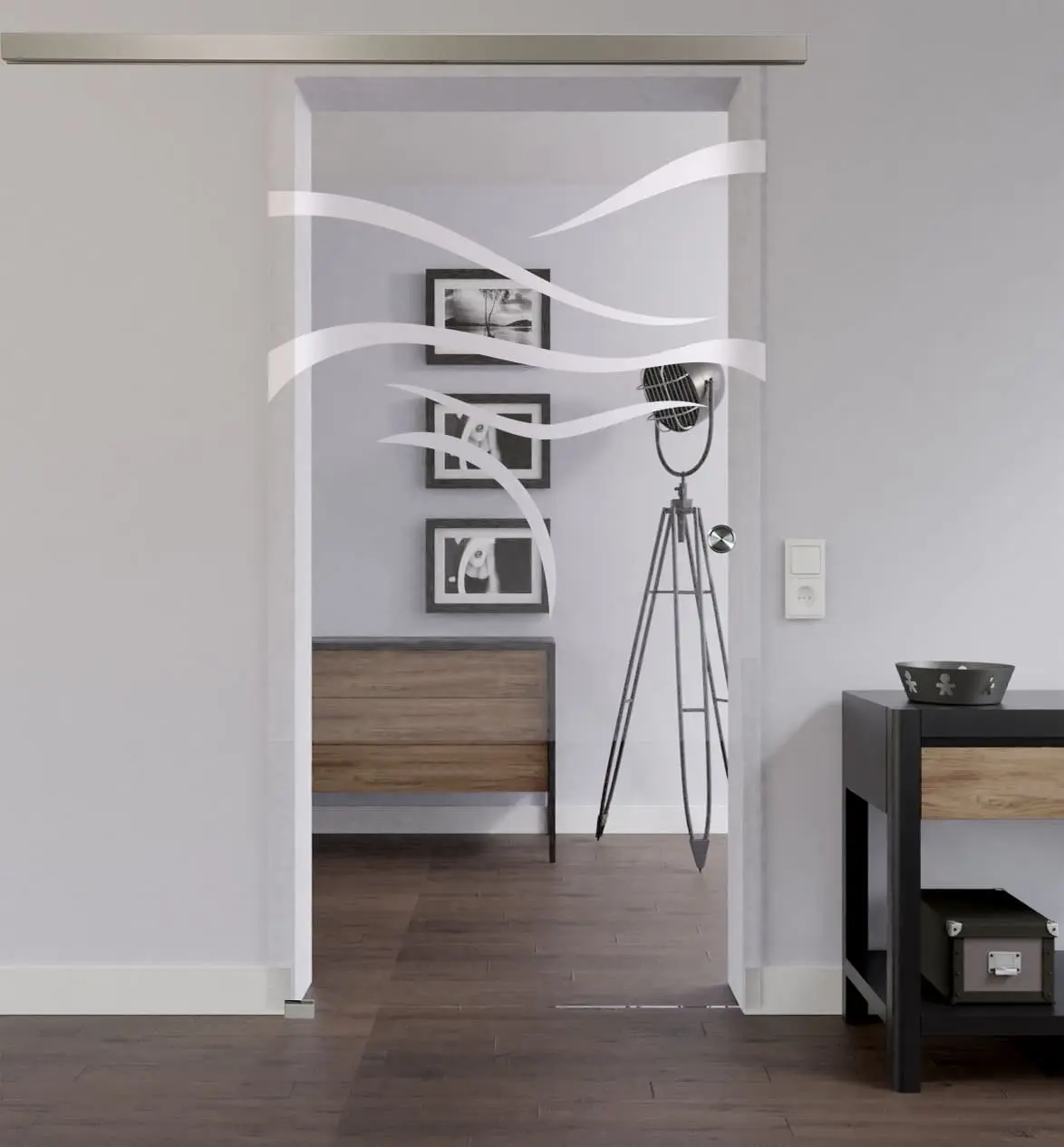 LIENBACHER całoszklane drzwi przesuwne model 323 szkło przezroczyste