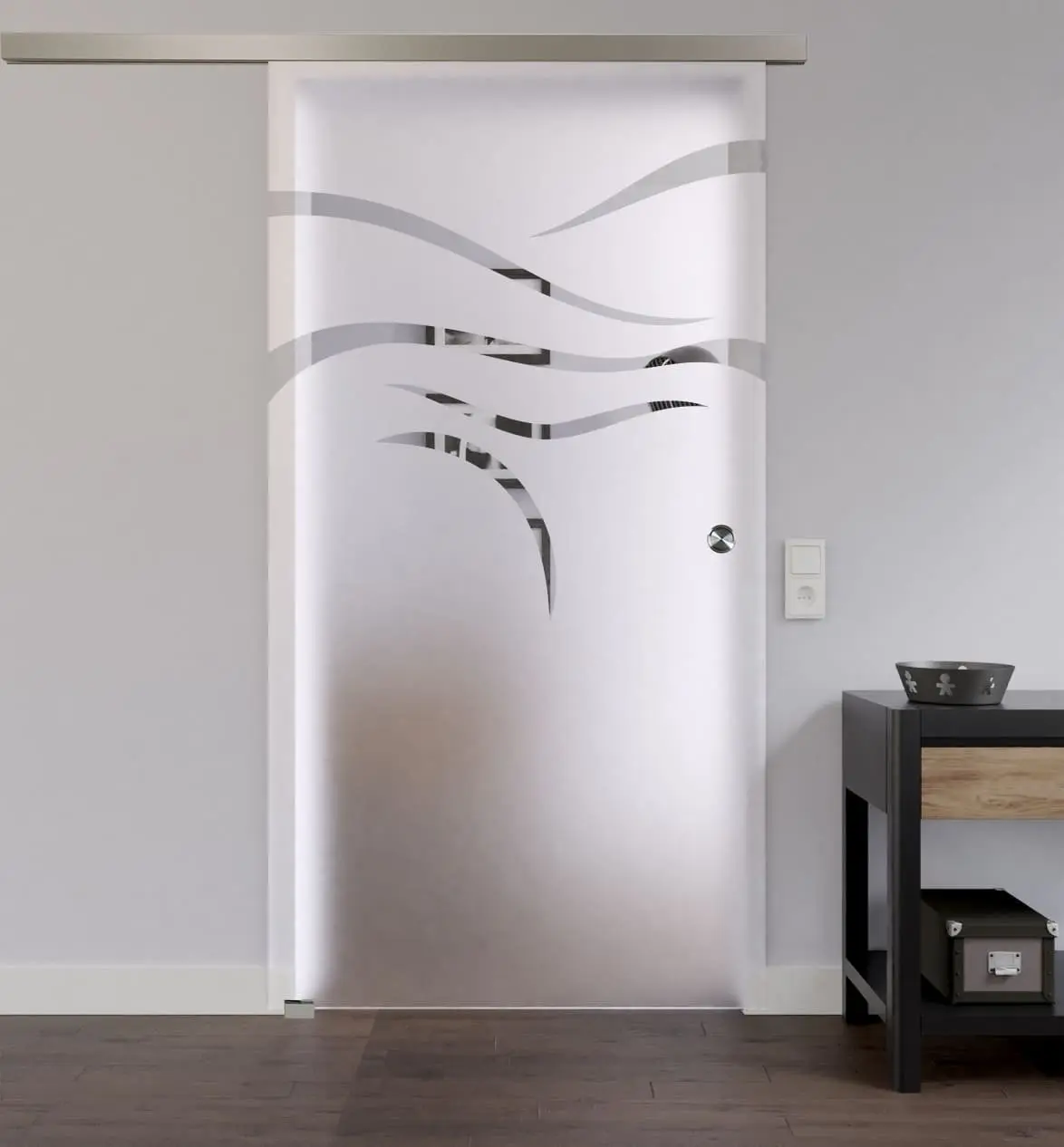 LIENBACHER całoszklane drzwi przesuwne Modell 323 negatyw szkło przezroczyste