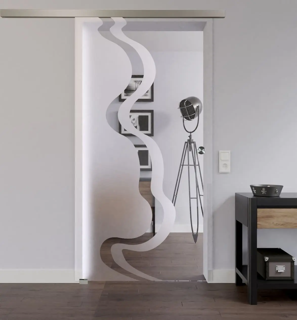 LIENBACHER całoszklane drzwi przesuwne model 326 szkło przezroczyste