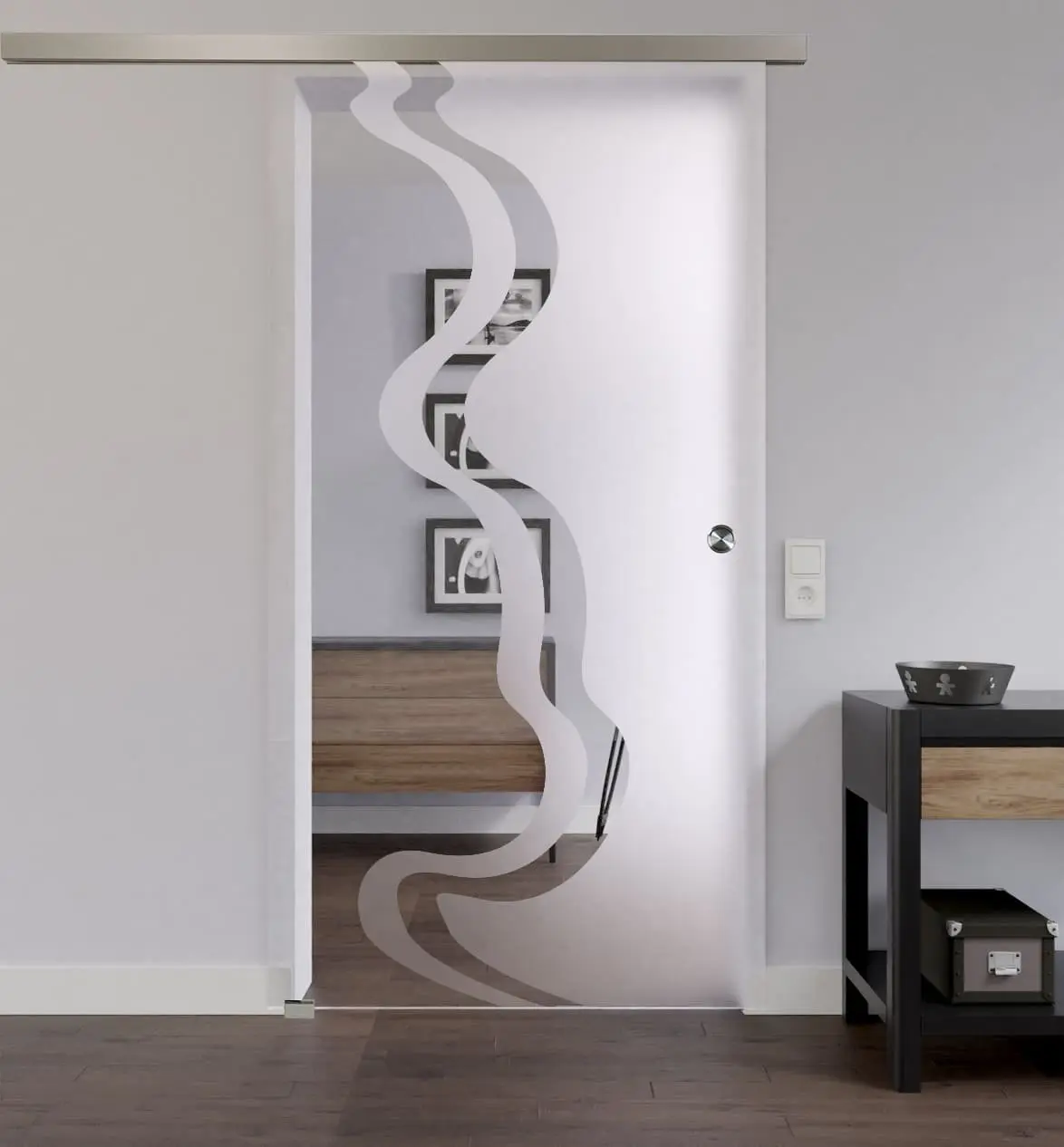 Lienbacher całoszklane drzwi przesuwne Modell 326 negativ szkło przezroczyste