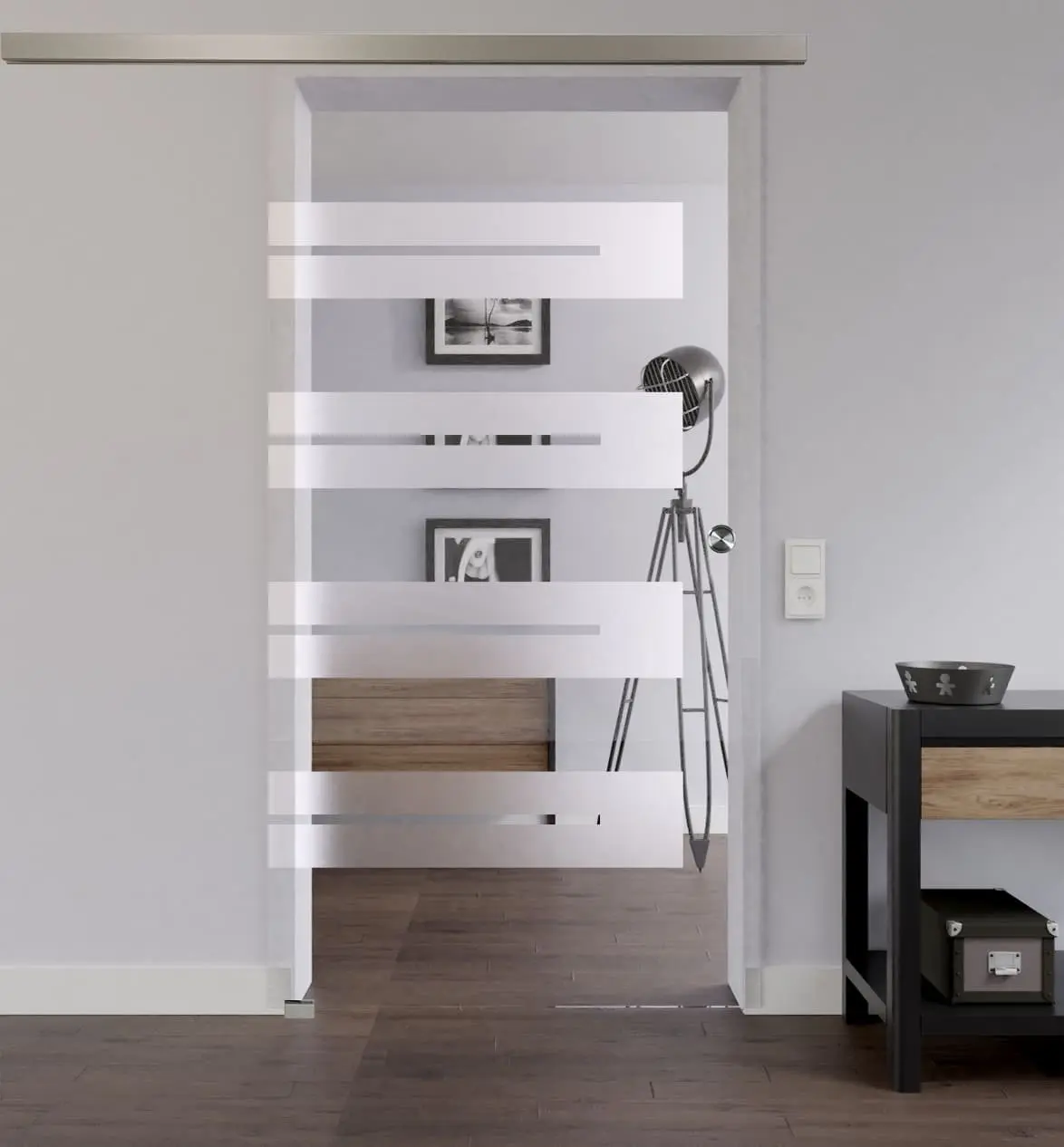 LIENBACHER całoszklane drzwi przesuwne Modell 363 negatyw szkło przezroczyste