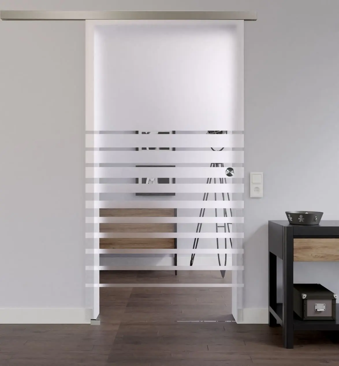 LIENBACHER całoszklane drzwi przesuwne model 366 negatyw szkło przezroczyste