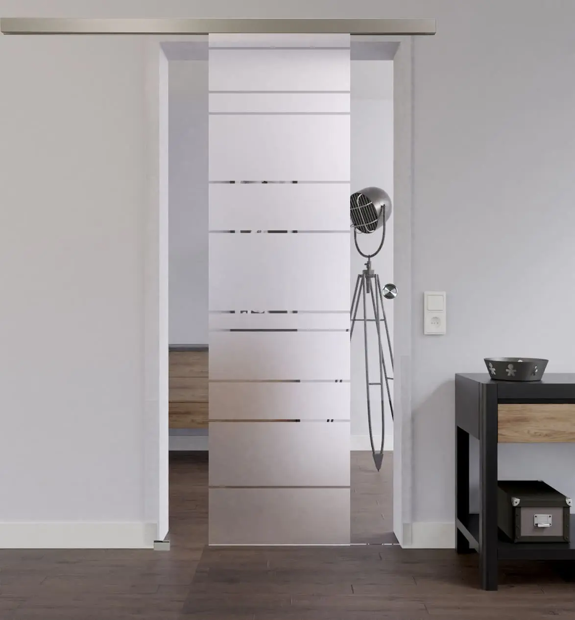 LIENBACHER całoszklane drzwi przesuwne model 392 szkło przezroczyste