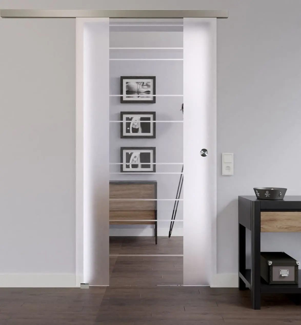 LIENBACHER całoszklane drzwi przesuwne Modell 392 negatyw szkło przezroczyste