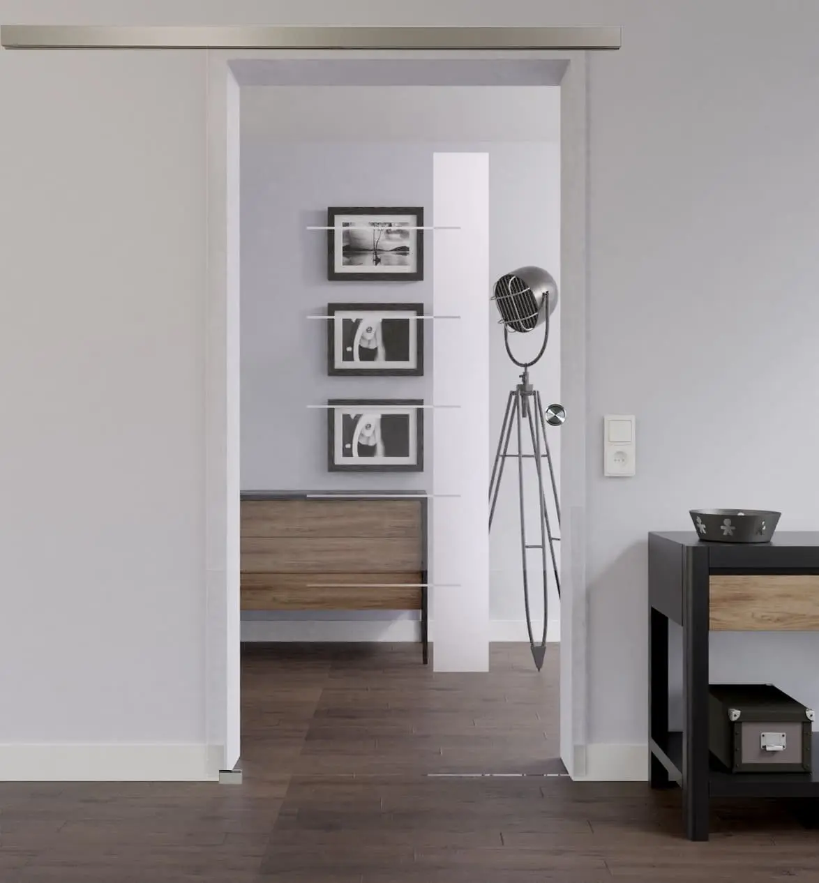 LIENBACHER całoszklane drzwi przesuwne model 395 szkło przezroczyste