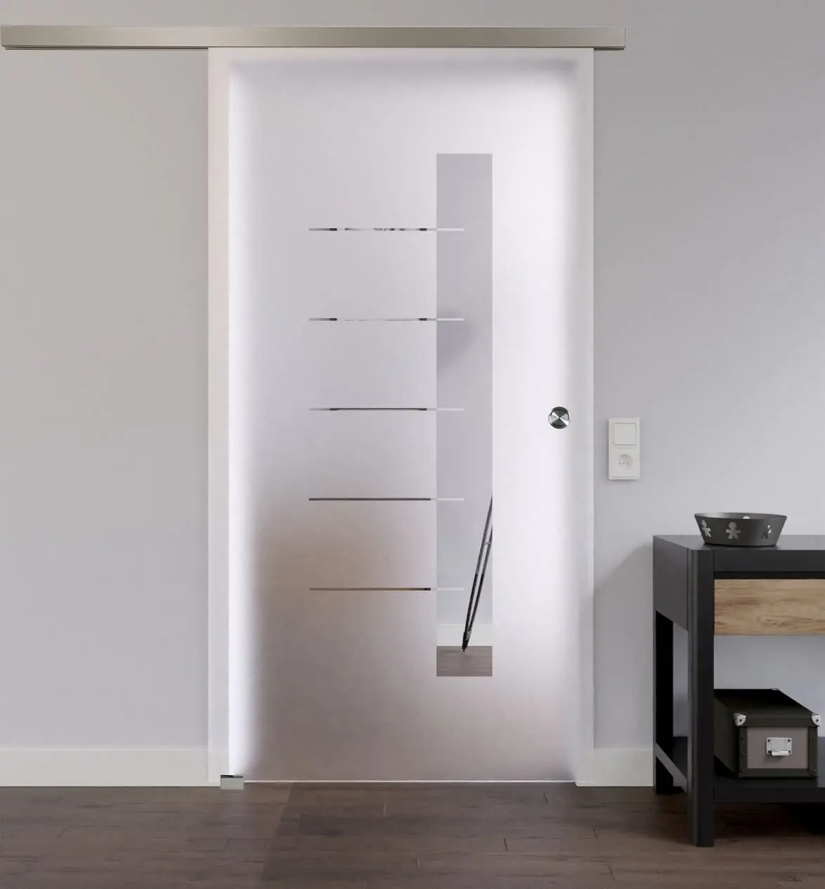 LIENBACHER całoszklane drzwi przesuwne Model 395 negatyw szkło przezroczyste