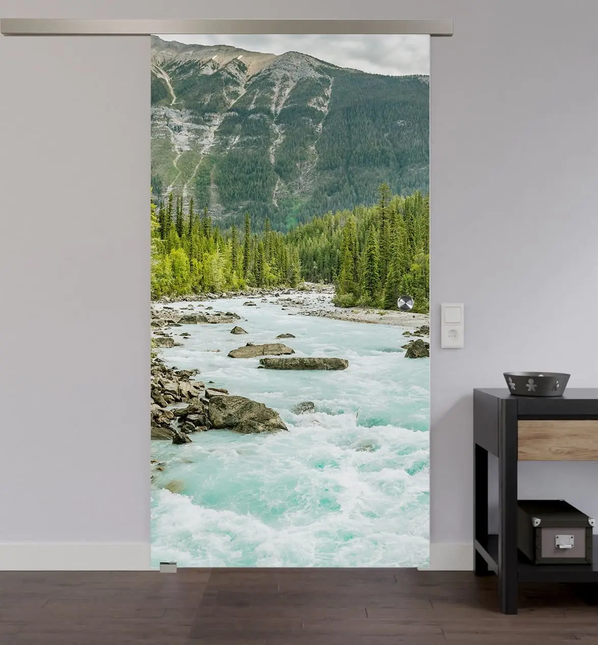 LIENBACHER całoszklane drzwi przesuwne model 678 szkło przezroczyste