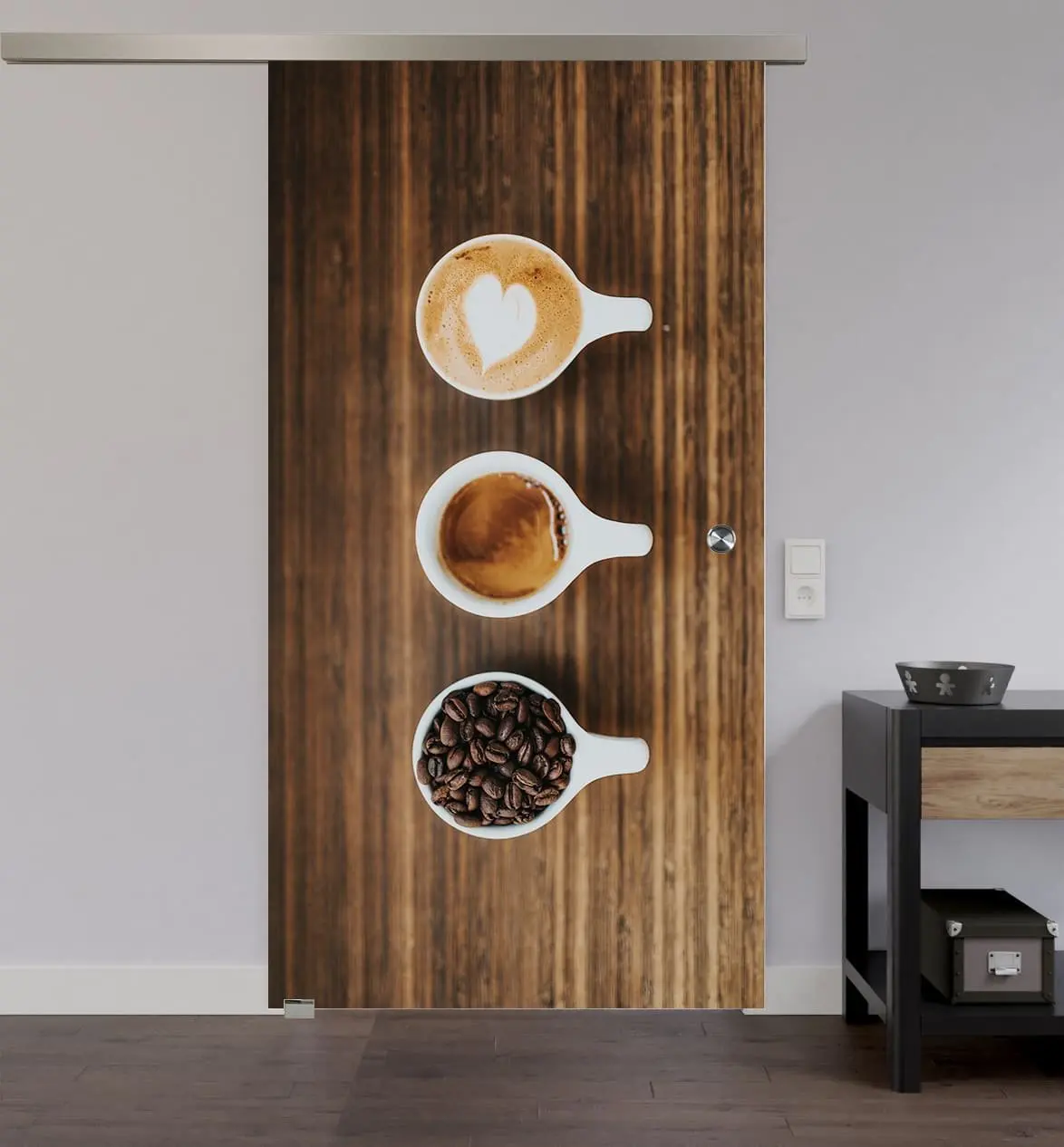 Widok całoszklanych drzwi przesuwnych LIENBACHER model 686 szkło przezroczyste