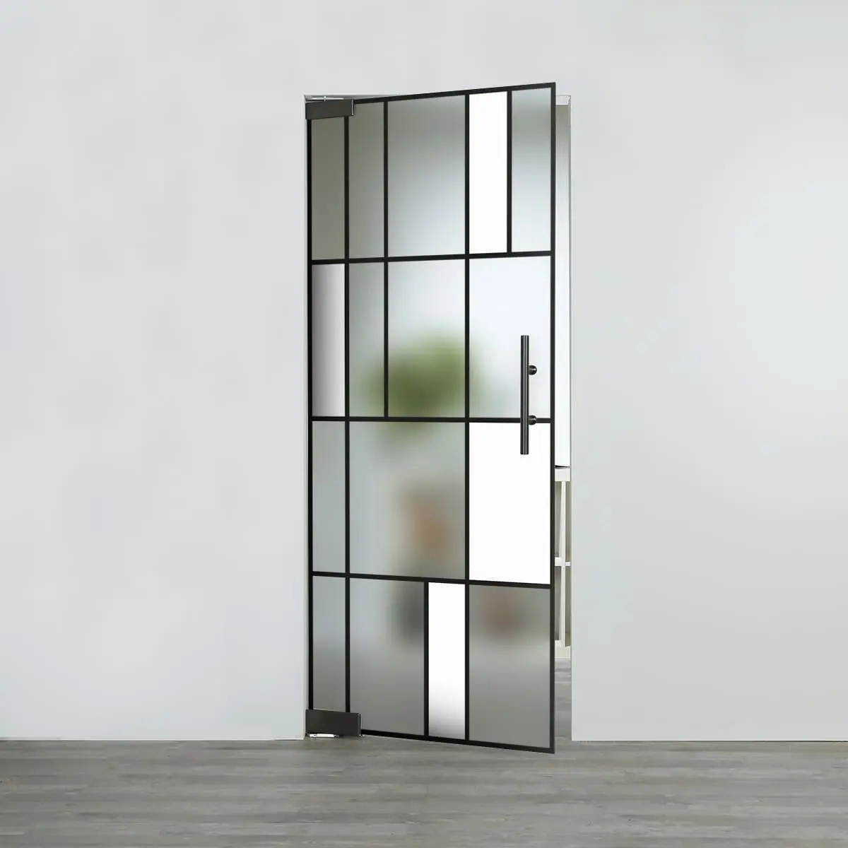 LIENBACHER szklane drzwi wahadłowe model 640 Black Signature satynowane