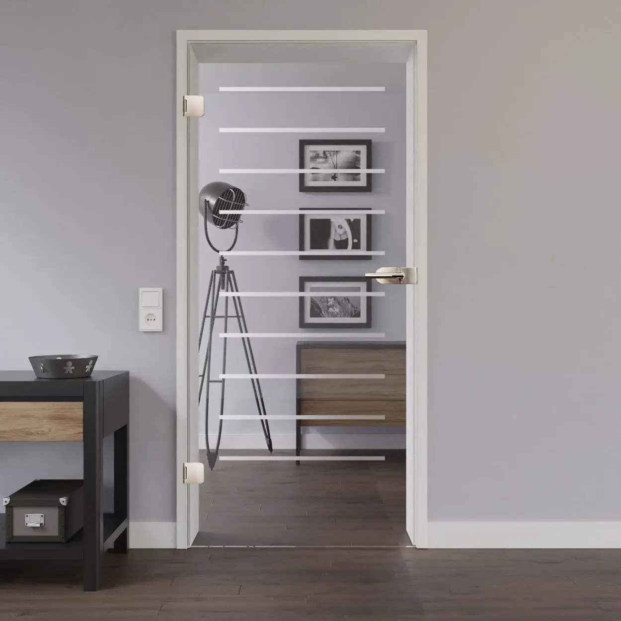 Drzwi przeszklone LIENBACHER model 302, szkło przezroczyste