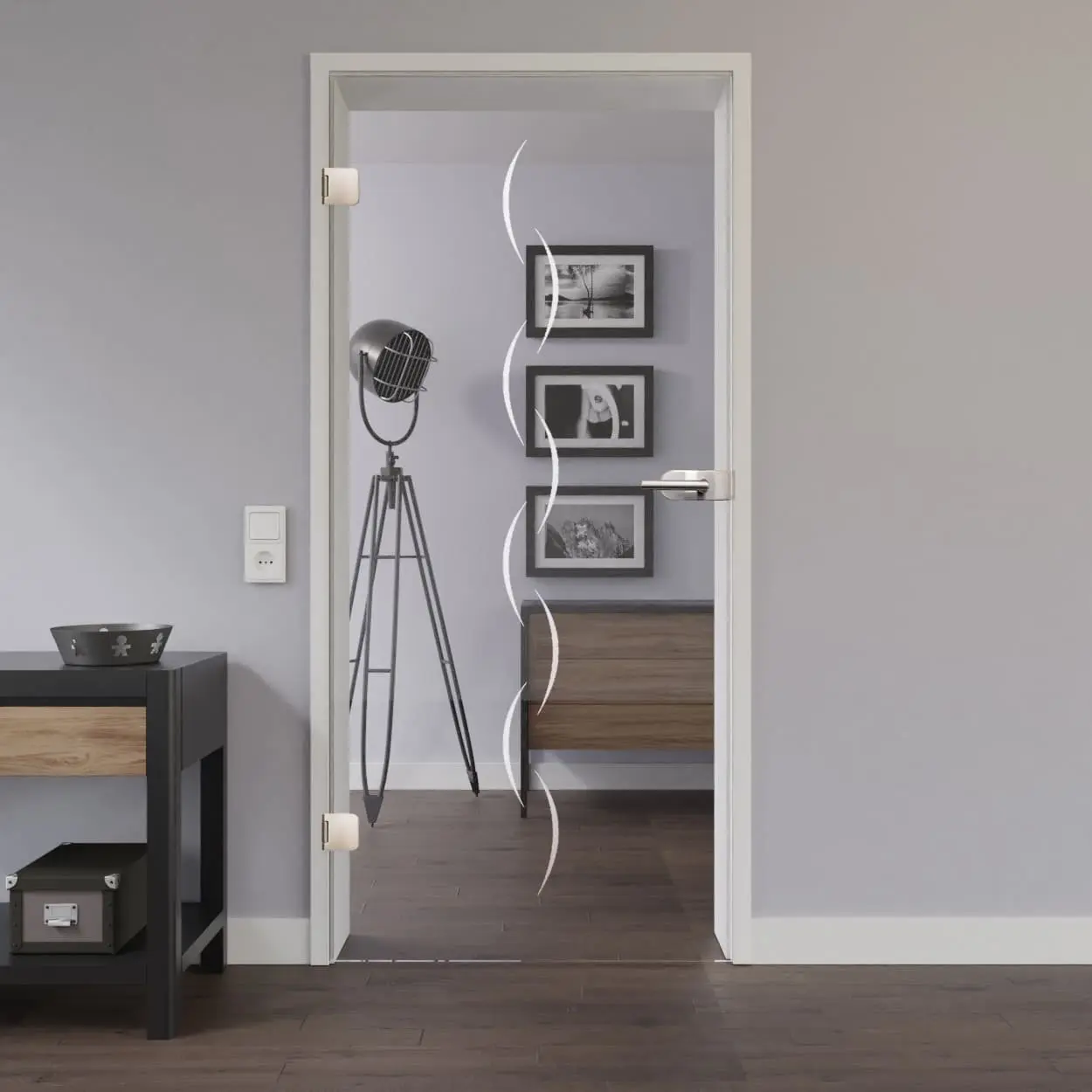 LIENBACHER drzwi przeszklone model 389 szkło przezroczyste