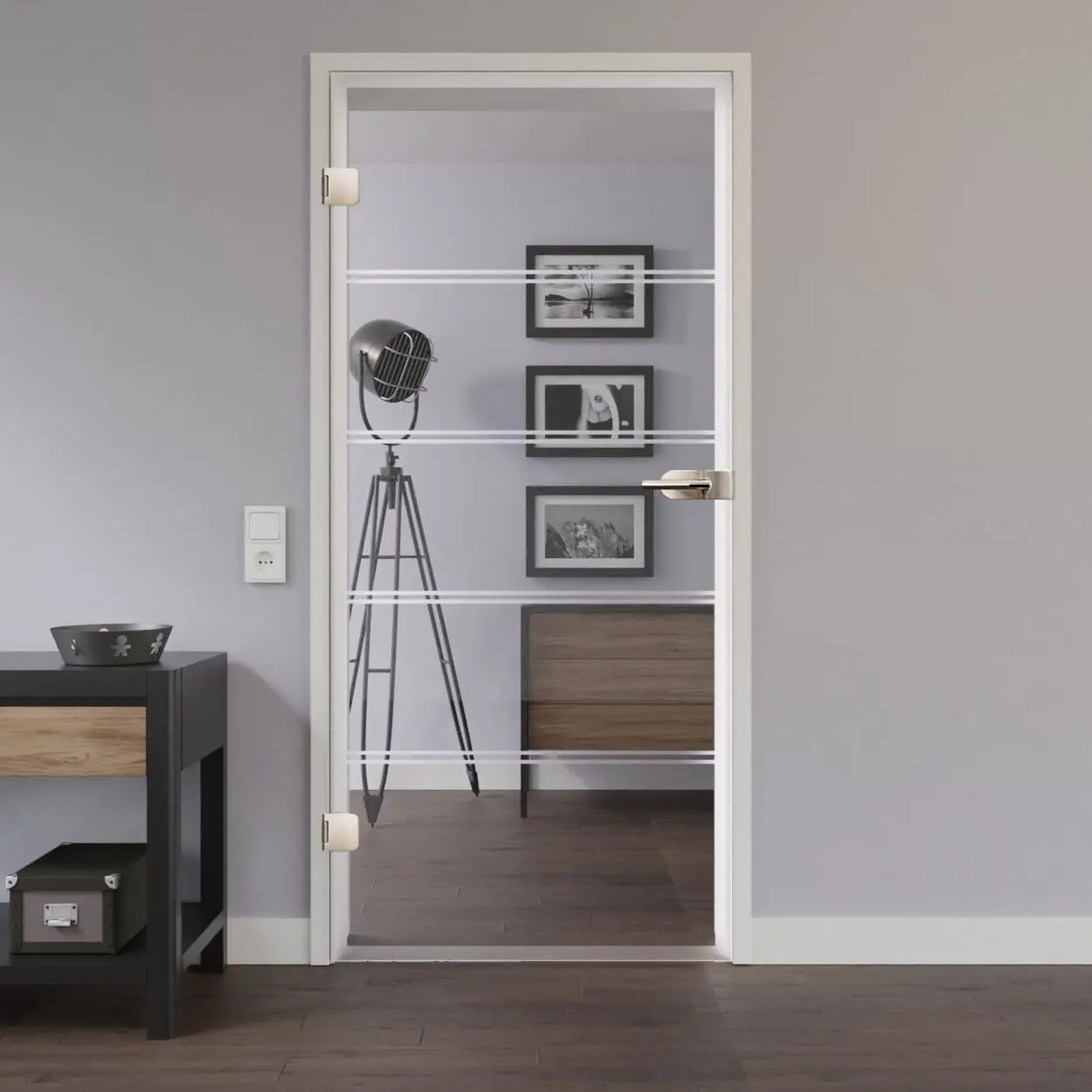 LIENBACHER drzwi przeszklone model 308 negatyw szkło przezroczyste