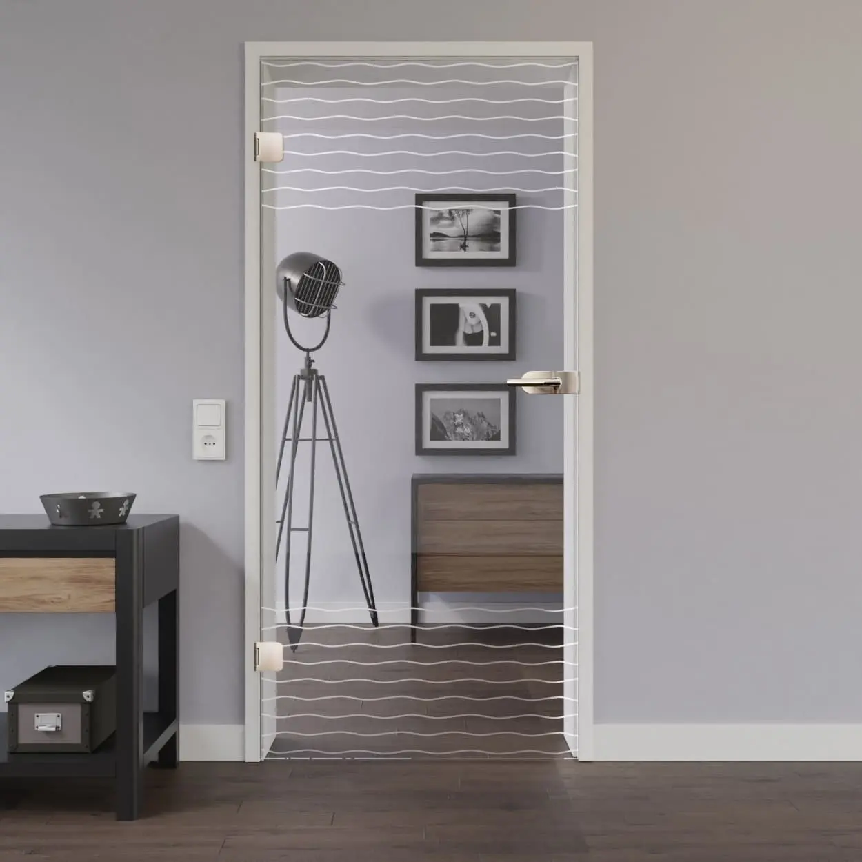 LIENBACHER szklane drzwi model 331 negatyw, szkło przezroczyste