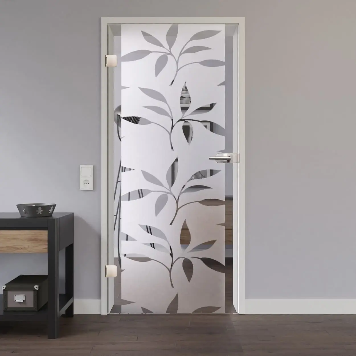 Widok na drzwi szklane LIENBACHER model 394 szkło przezroczyste