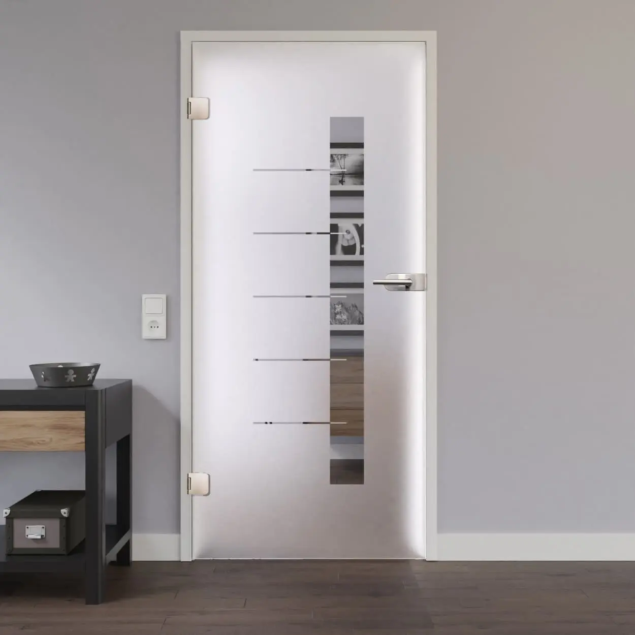 LIENBACHER drzwi przeszklone model 395 negatyw szkło przezroczyste