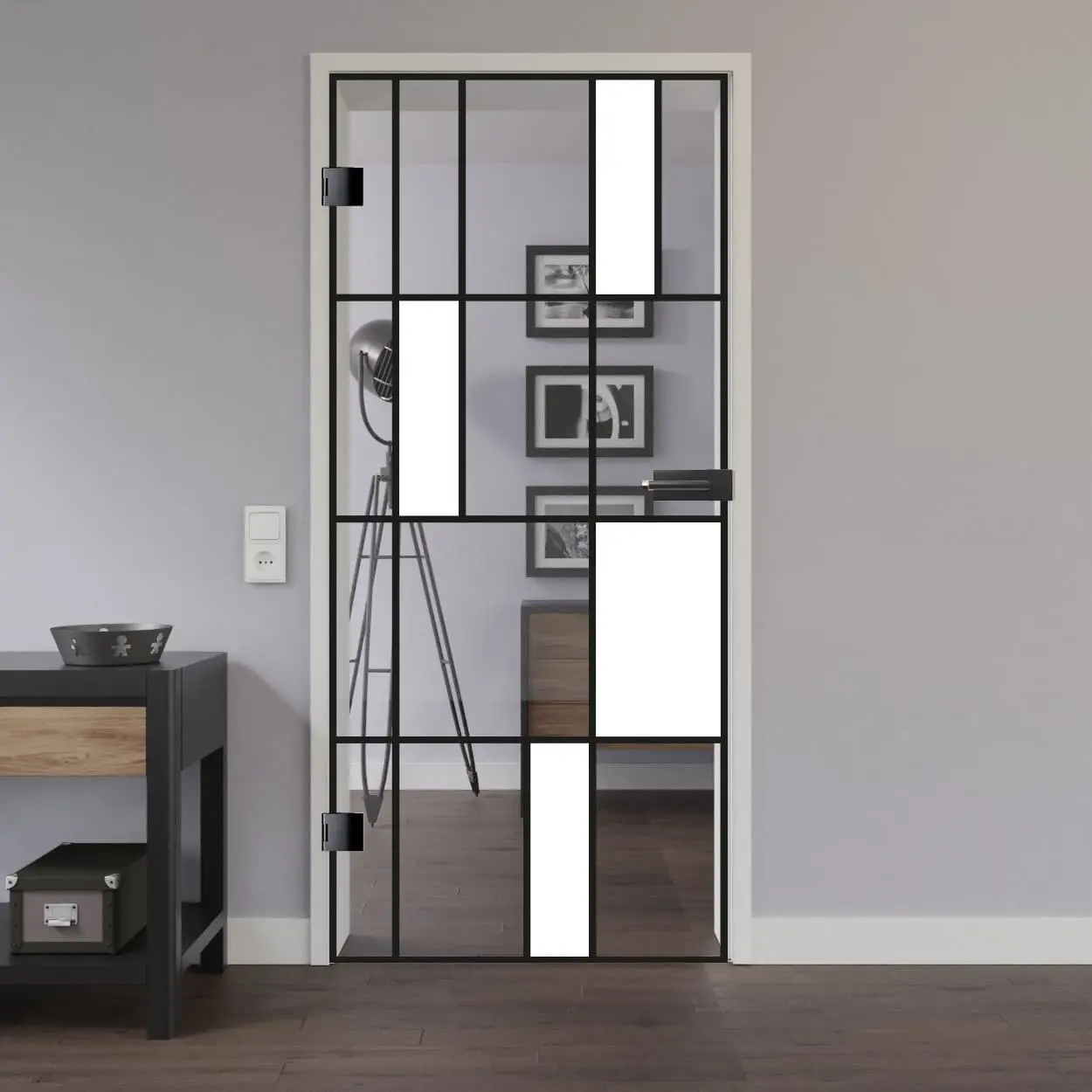 LIENBACHER drzwi przeszklone Modell 640 Black Signature szkło przezroczyste