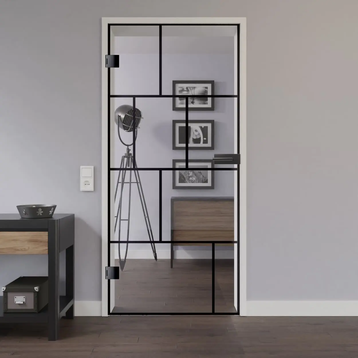 LIENBACHER drzwi szklane model 649 Black Signature szkło przezroczyste