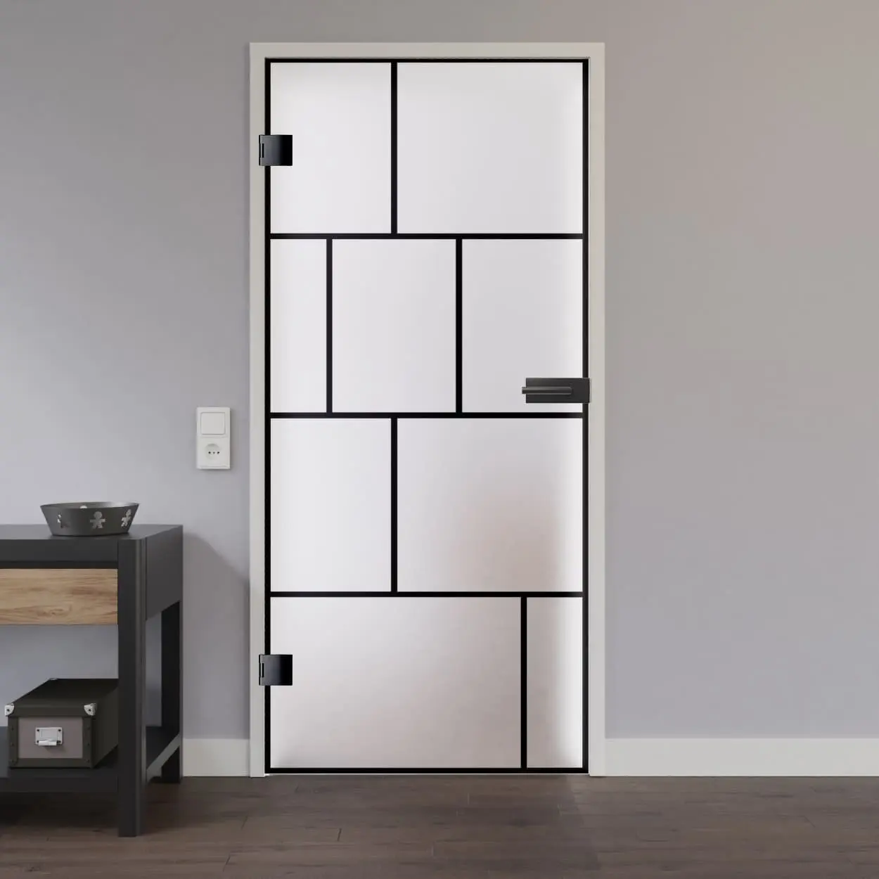 Widok drzwi przeszklonych LIENBACHER model 649 Black Signature satynowane