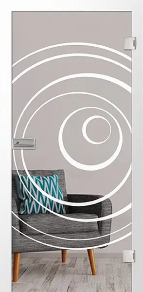 Zdjęcie drzwi przeszklonych Lira Mattprint z motywem matowy - Erkelenz