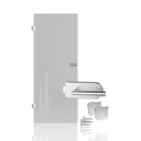 Zdjęcie drzwi przeszklonych Kompakt z całopowierzchniowym matowieniem wraz z zestawem okuć Gamma - Erkelenz