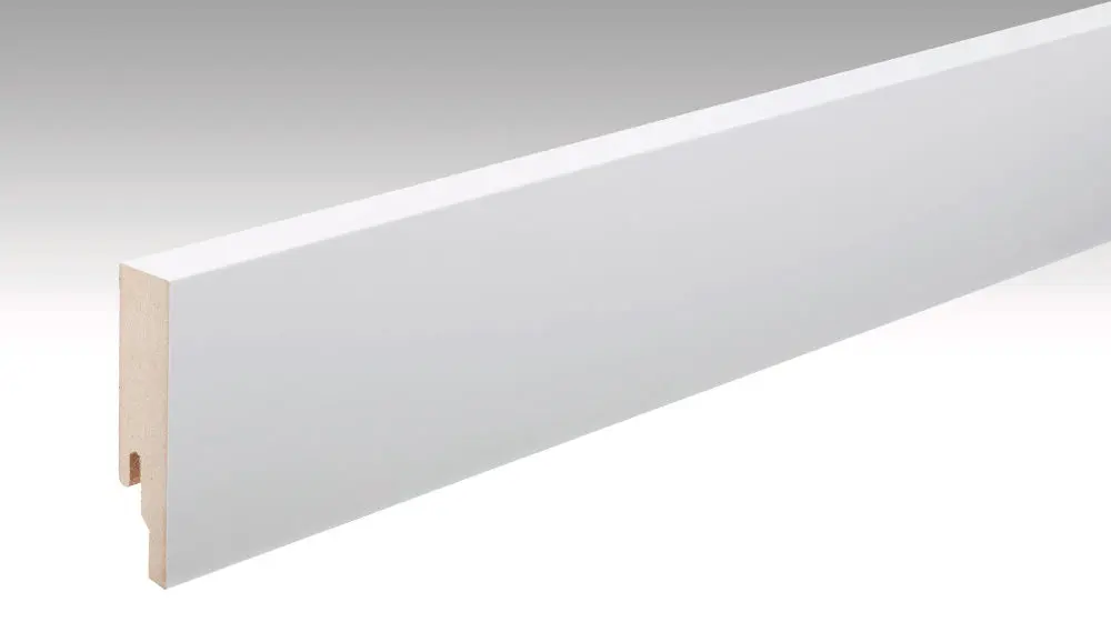Neutralna, biała listwa przypodłogowa profil 9 PK (2380 x 18 x 80 mm) - MEISTER