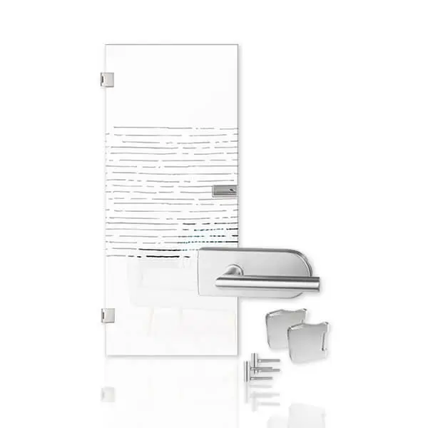 Drzwi szklane Morse matowione z motywem przezroczyste Kompakt z zestawem okuć - Erkelenz
