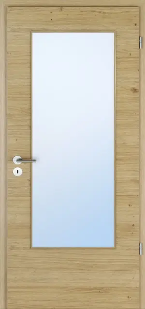 JELD-WEN drzwi wewnętrzne europejski dąb sękaty Living Optima fornirowane drewnem naturalnym z przeszkleniem LÖ-23