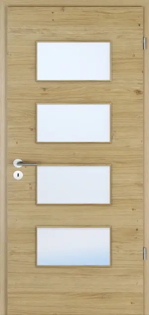 JELD-WEN drzwi wewnętrzne europejski dąb sękaty Living Optima fornirowane drewnem naturalnym z przeszkleniem LÖ-40