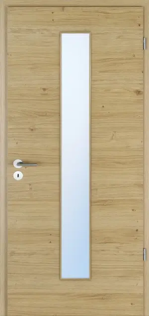 JELD-WEN drzwi wewnętrzne europejski dąb sękaty układ poziomy Living Optima fornir drewniany z przeszkleniem LÖ-62 pośrodku
