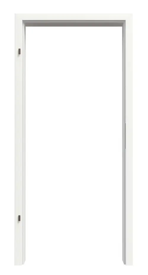 Zdjęcie ościeżnicy do drzwi wewnętrznych, biały lakier RAL 9016 CPL z zaokrągloną krawędzią