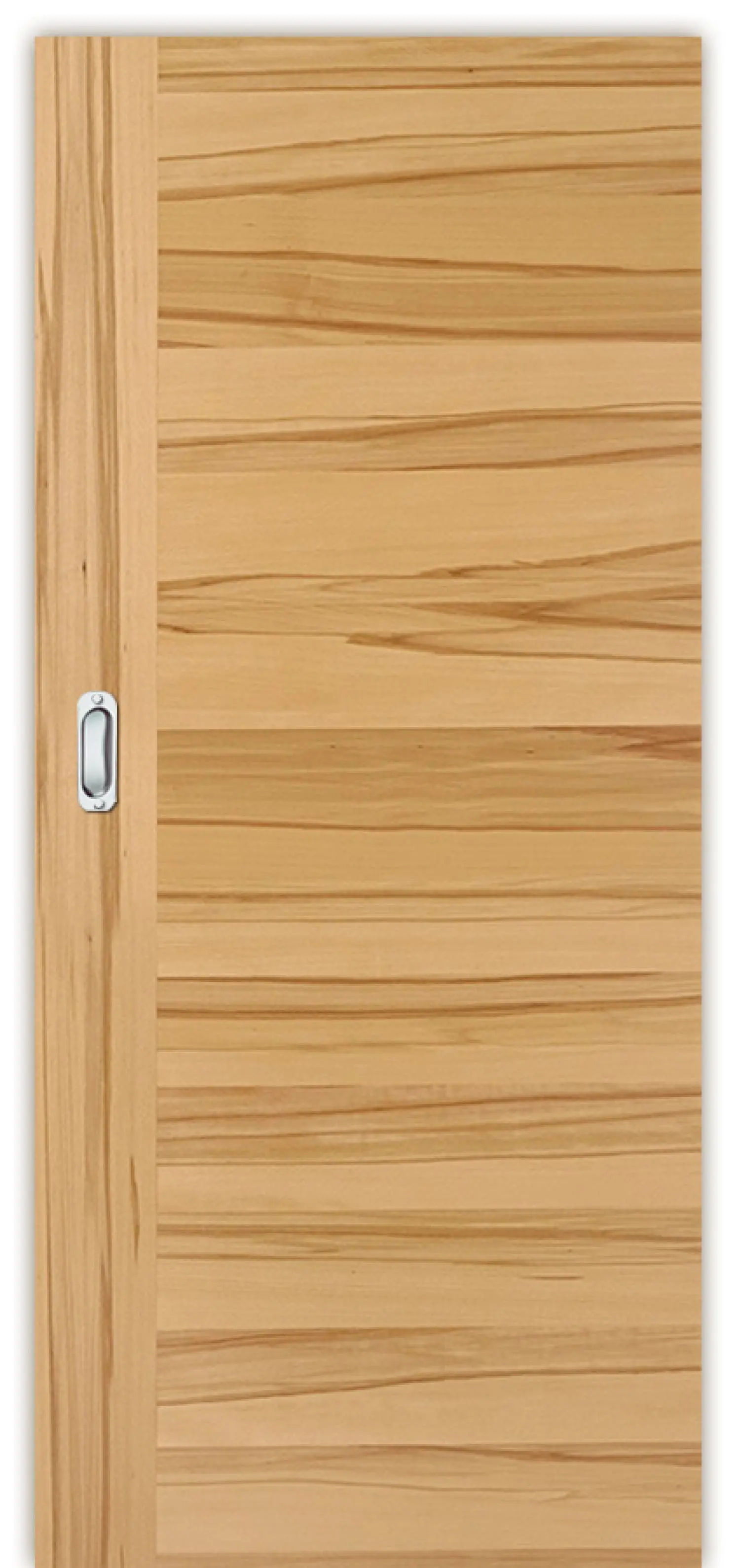 Zdjęcie drzwi przesuwnych fornirowanych drewnem naturalnym buk twardzielowy Quirin 2 z prostokątną krawędzią drzwi - Lebo