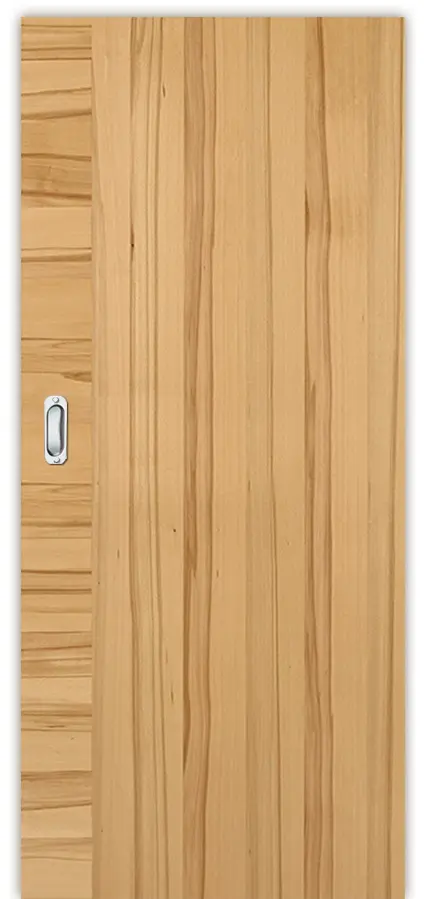 Zdjęcie drzwi przesuwnych fornirowanych drewnem naturalnym buk twardzielowy Quirin 3 z prostokątną krawędzią drzwi - Lebo