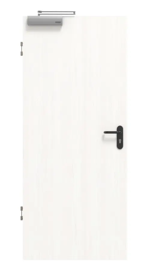 Zdjęcie od frontu biel pino Basic Durat drzwi dymoszczelne - Huga