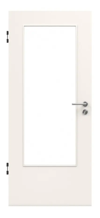 Drzwi dymoszczelne biały lakier 9010 DIN wycięcie na szybę - Jeld-Wen