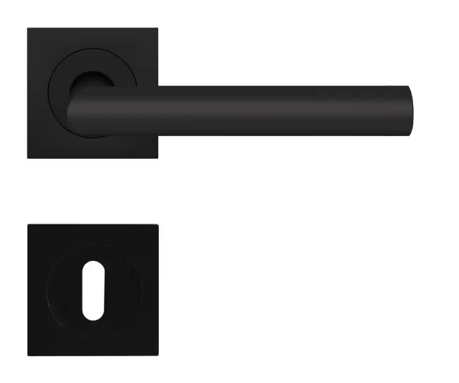 Rhodos ER28Q kosmos czarny kwadratowa rozeta zestaw do drzwi pokojowych wykonanie pod klucz pokojowy BB - Karcher design