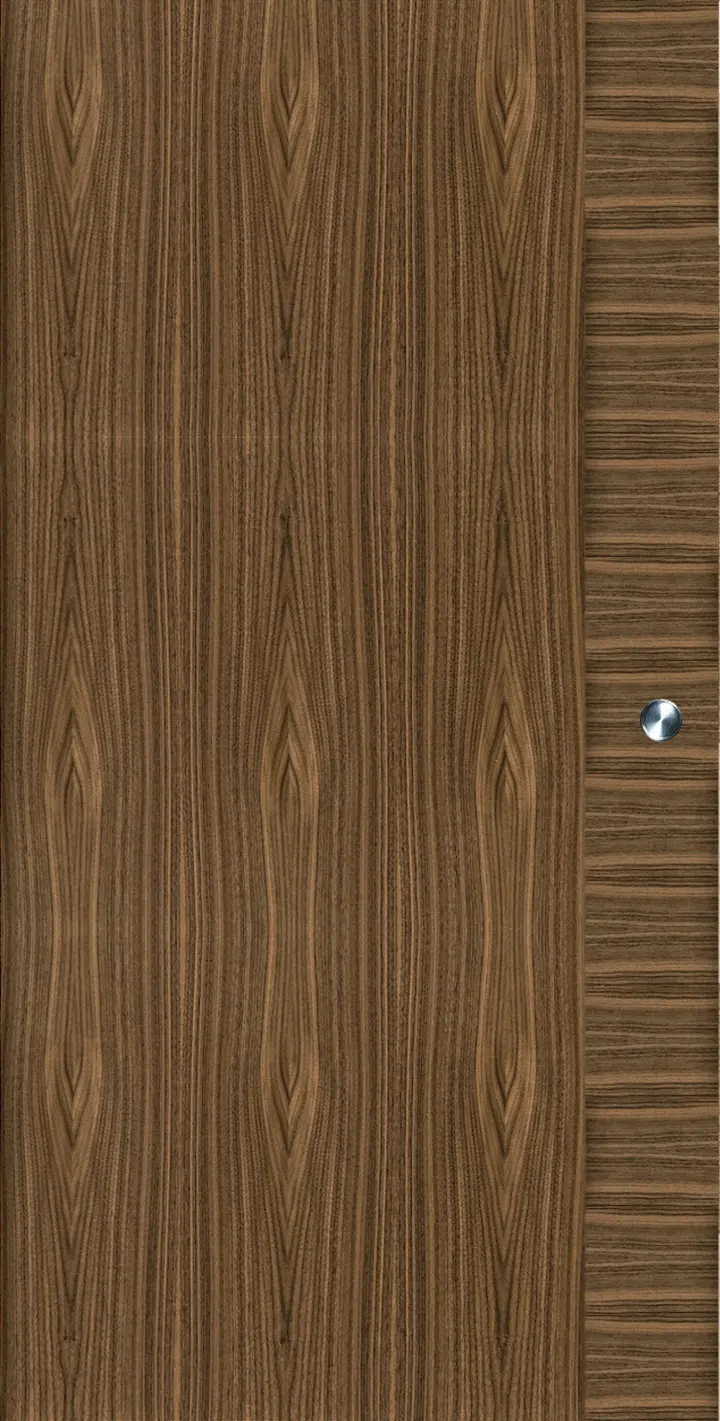 Zdjęcie orzech włoski Quirin 3 drzwi przesuwne fornirowane drewnem naturalnym z prostokątną krawędzią drzwi - Lebo