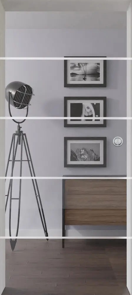 LIENBACHER całoszklane drzwi przesuwne design negatyw z paskami szkło przezroczyste