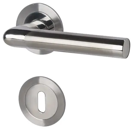 Trier - R stal nierdzewna polerowana satynowane płaska rozeta magnet płaski klamka do drzwi wewnętrznych - Südmetall