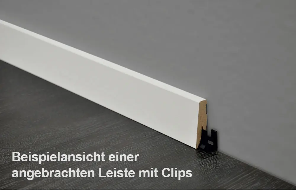 Widok z klipsami listwy przypodłogowej (dąb design szary patynowy) SKL 60